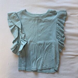 Zara Light Blue Ruffle Sleeve Blouse